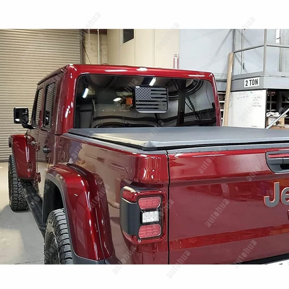 Calcomanía de vinilo precortado ventana media trasera bandera de EE. UU. para Jeep Gladiator 20-25 Foto 4 de 4