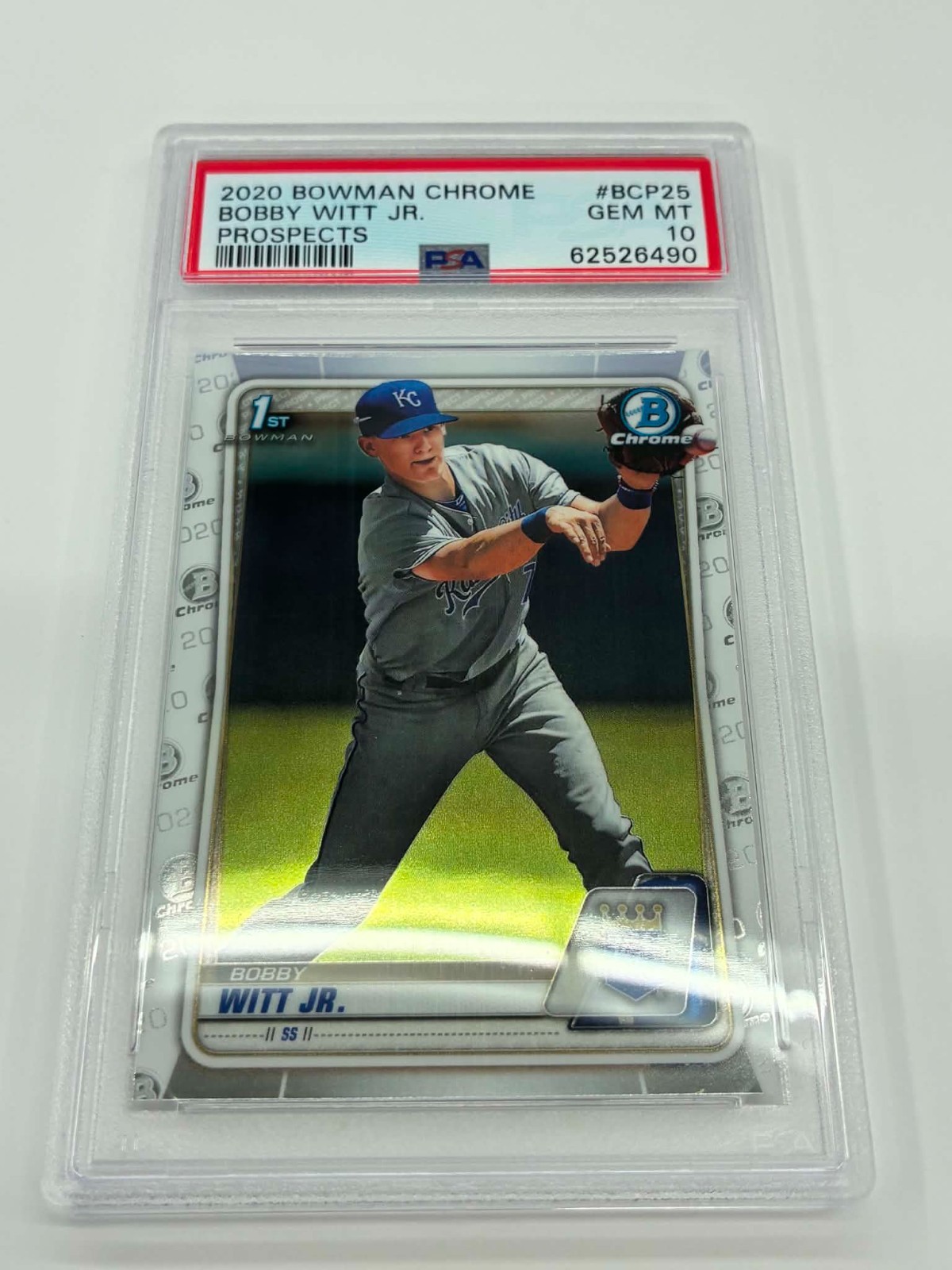 2020 Bowman Chrome Prospects #BCP25 Bobby Witt Jr. 1st Bowman PSA 10 62526490 view 1