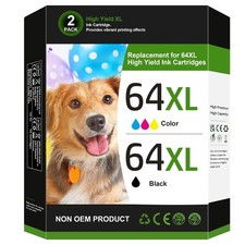 HP 64XL Black and Color Combo Pack 2 Pack for HP Envy Inspire 7955e 7958e 7255e