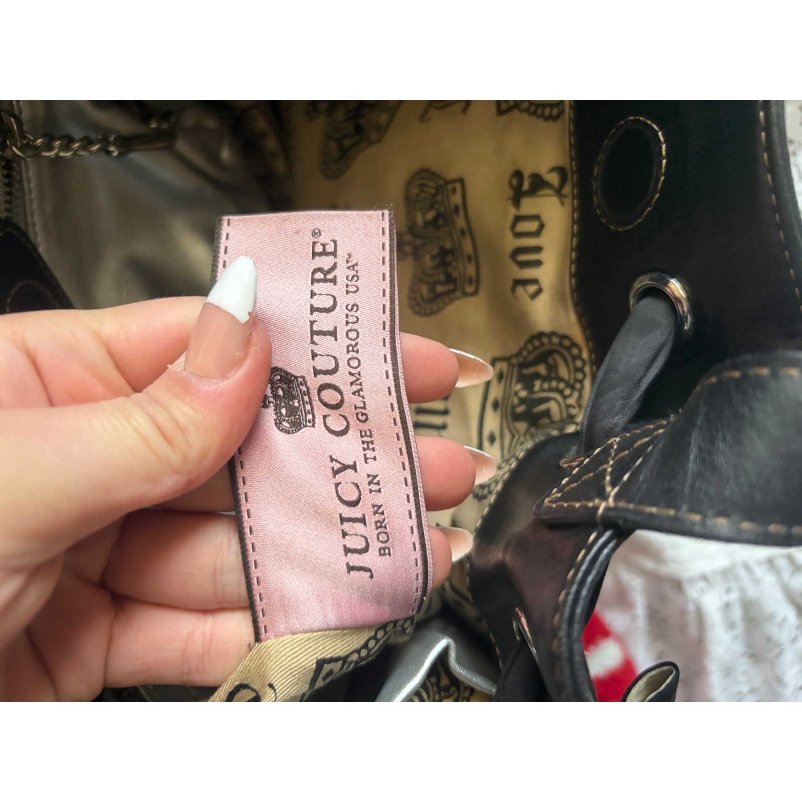 RARE Juicy Couture Vintage Daydreamer Velour Bag Brown Y2K image 9