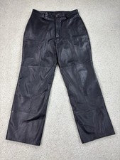Wilsons Leather Pants Mens 33x30 Black Straight Leg Classic Fit Vintage 90s Y2K