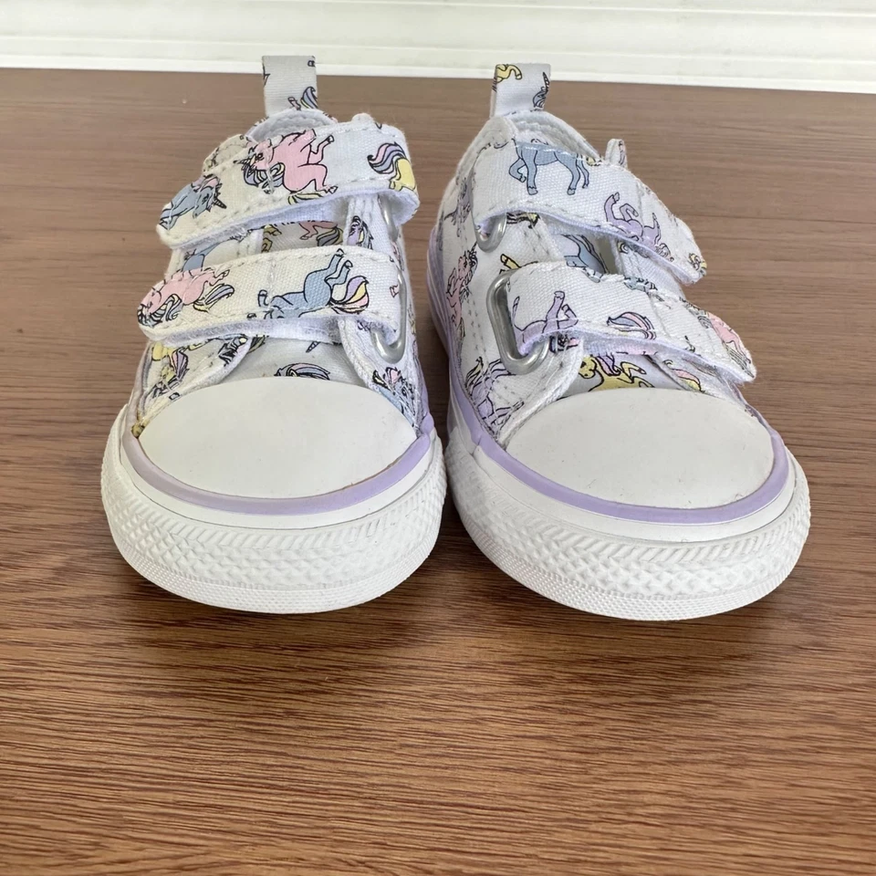 ⭐Обувь для младенцев Converse Chuck Taylor All Star размер 5 легкая с единорогом фиолетовая A01675F - Изображение 4 из 4