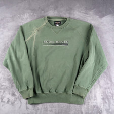 Vintage 90s Eddie Bauer Sport Men's M Medium Faded Green Crewneck Sweatshirt