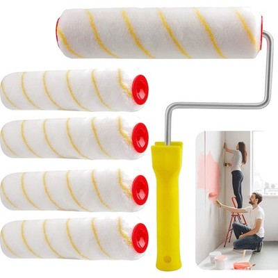 5 x Paint Rollers, 25 cm Wide, Polyacrylic Acid, Short Pile Painter's Roller,...