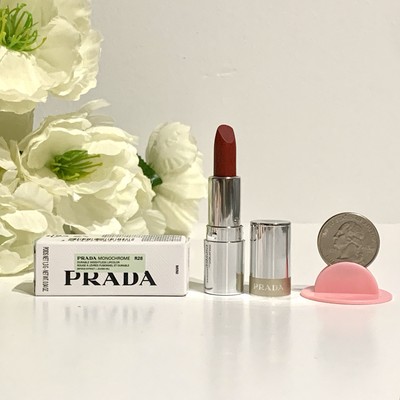 Prada Monochrome #R28 FUOCO Hyper Matte Lipstick Mini Trial Size
