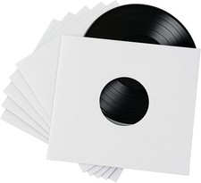 White Paper Vinyl Inner Sleeves - 100 Pack for 7-Inch LP Albums