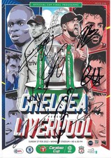 LIVERPOOL SIGNED CARABAO FINAL PROG KLOPP, VIRGIL, TRENT JOTA (ACG CERT AG18789)