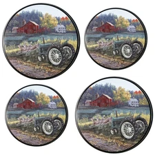 Burner Covers For Electric Stovetop, Decorative Lightweight Tin Covers, Set of 4