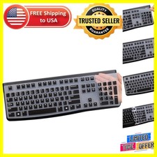 Black Silicone Keyboard Cover for Logitech K120  MK120 - Waterproof  Dustproof