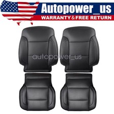 For 2014-2019 Gmc Sierra Driver Passenger Perforated Leather Seat Cover Black