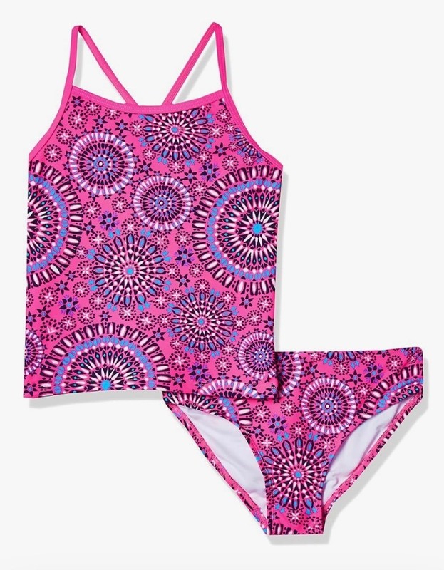 NWT Girls 10 Kanu Surf 2pc Swimsuit Melanie Beach Sport Tankini Hot Pink Swim