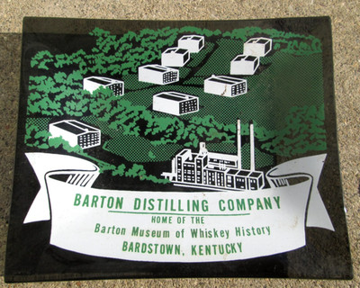 VTG Black Glass Barton Distilling Company Bardstown Kentucky Ashtray