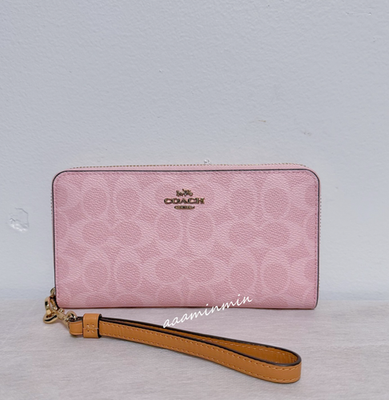 NWT Coach Long Zip Around Wallet In Signature Canvas CEC20 | eBay
