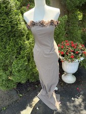 PrettyLittleThing Taupe Strapless Ruffle Hem Midi Dress Size 0 US / 4 UK NWT