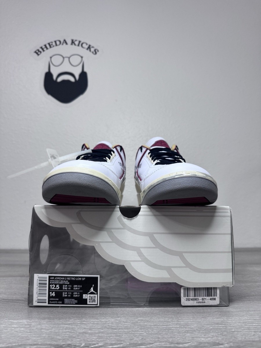 Size 12.5 - Jordan 2 Retro Low SP Off-White Varsity Red 2021