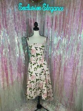 Oscar De La Renta Pink English Rose Poplin Dress Sz 10 AUTHENTIC NWT