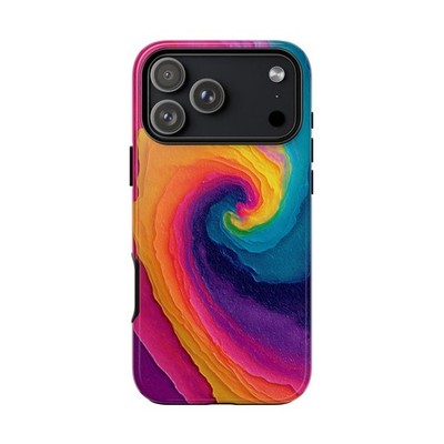 Phone Ink - iPhone/Galaxy/Pixel - Tough Case - Tie Dye Yellow Pink Teal Paint