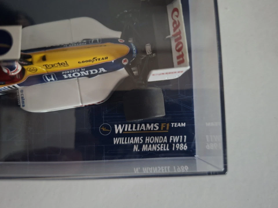 Minichamps F1 1:43 Williams Honda FW11 Nigel Mansell 1986 Diecast Model.  New. - Image 3 of 4