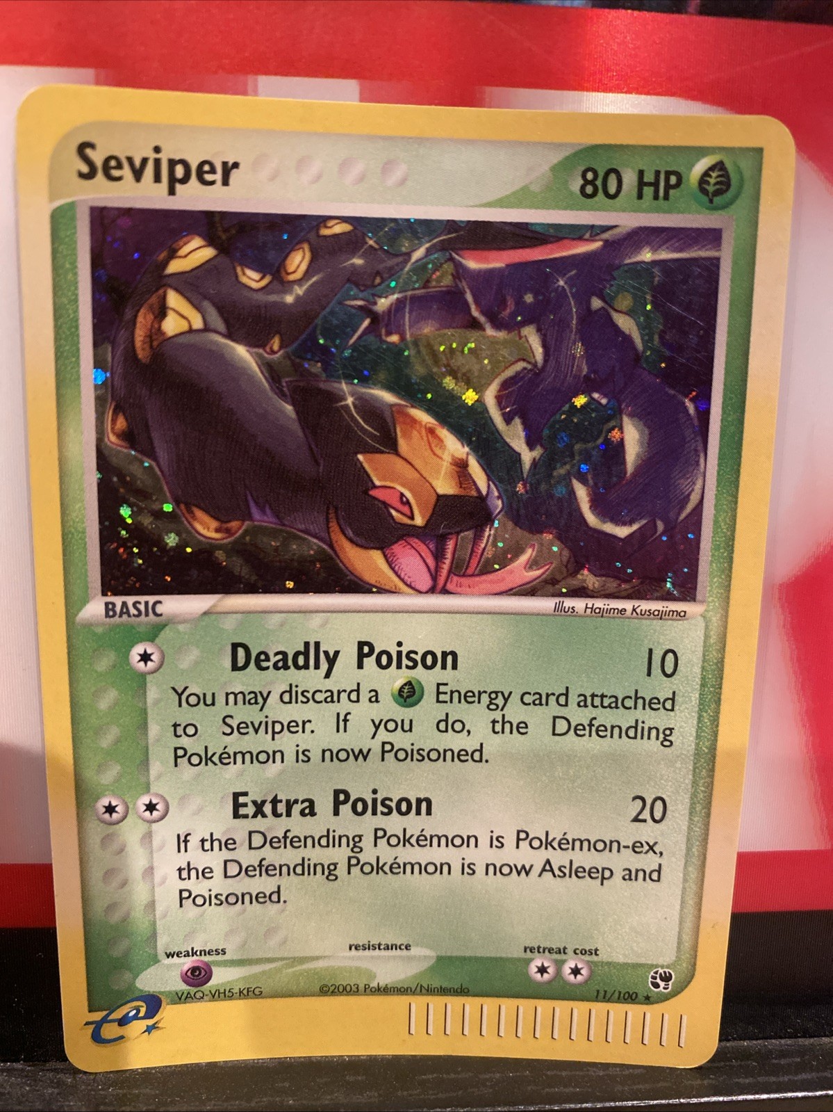 Pokémon TCG Seviper Sandstorm Holo Rare 11/100 Near Mint