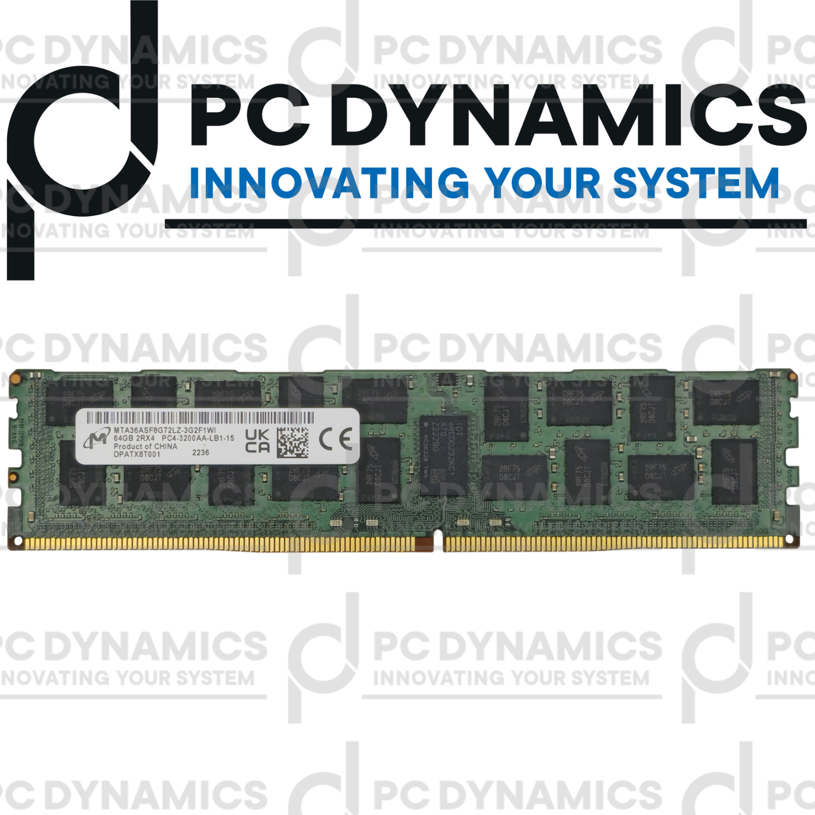 Micron 64GB DDR4-3200 • 2Rx4 • ECC LRDIMM • MTA36ASF8G72LZ-3G2 SERVER RAM