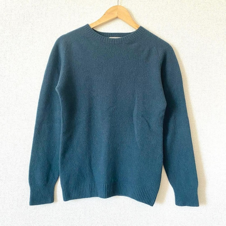 Margaret Howell Wool Cashmere Knit Sweater Blue Green M Made in ...
