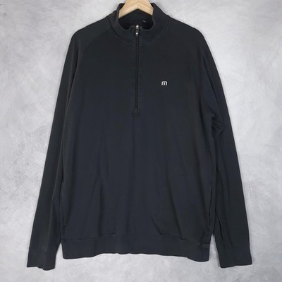 Travis Mathew 1/4 Zip Pullover Mens XL Black Golf Stretch Mock Neck