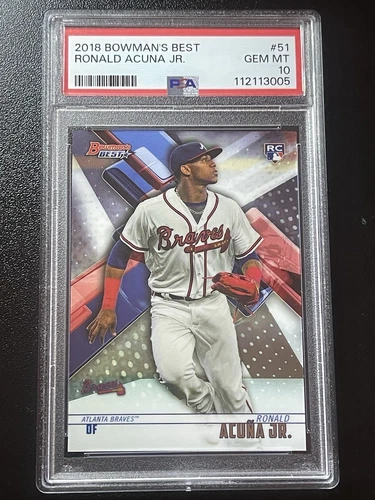 Ronald Acuna Jr RC 2018 Bowman's Best Ronald Acuna Jr Rookie #51 PSA 10 GEM MINT