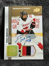 Erin Ambrose #48 -2023-24 Team Canada Jrs Auto Patch #'d/175 = 3 Color Patch