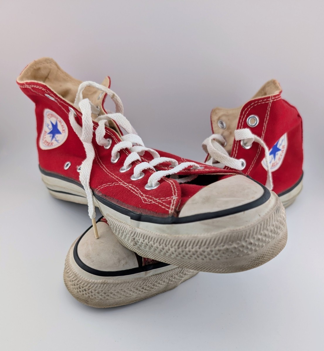Vintage 1970s 80s Red Converse Chuck Taylor All Star Sneakers 