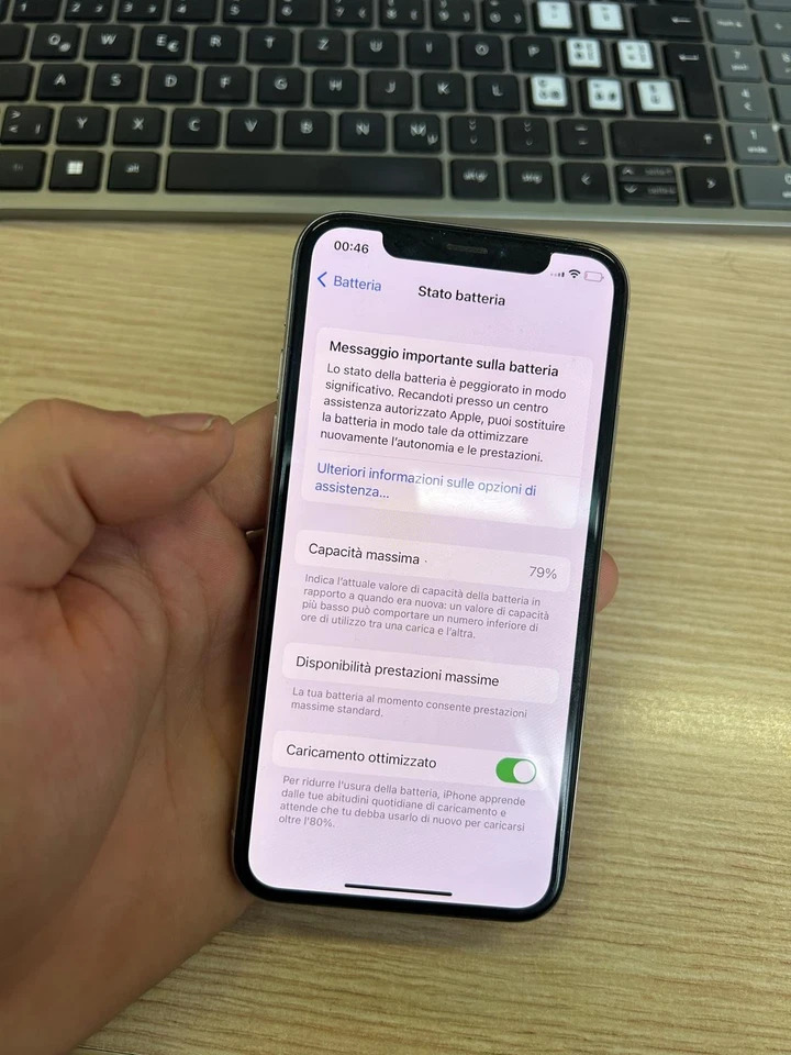 APPLE IPHONE XS 256 GB BIANCO WHITE BATTERIA ASSISTENZA FACE ID PROBLEMA SMART - Immagine 3 di 4