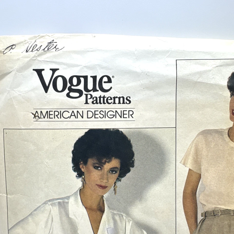 VTG Calvin Klein Vogue Patterns 1128 Size 8 Shirt Top Elegant Wrap Blouse - Image 3 of 4