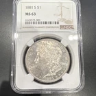 1881 Morgan Dollar Silver $1 Coin San Francisco NGC MS63 Business Strike