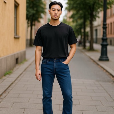 The Perfect Jean NYC Slim Fit Blue Jeans Mens 36 x 29 Stretch Distressed Denim