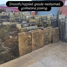 Victorian Reclaimed Yorkstone Paving Smooth Rippled Grade Finest Quality