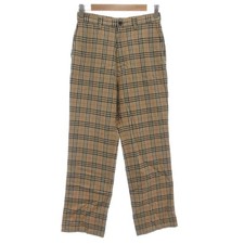 Burberry Classics Nova Check Wool Pants Beige Straight Zip Fly 70 Ages 14