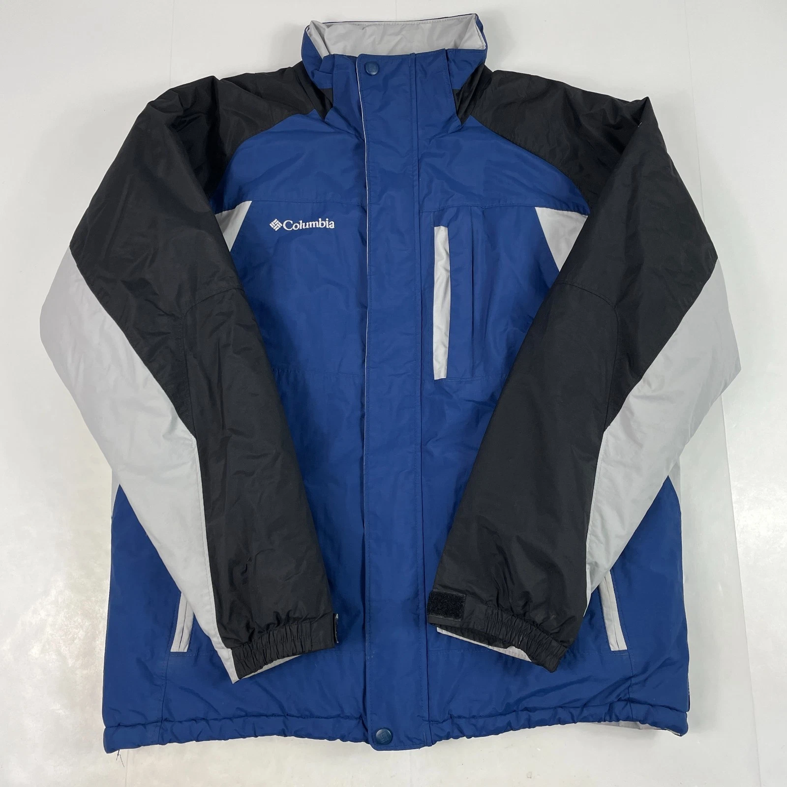 Columbia Jacket Men Medium Blue Waterproof Full Zip Ski Climbing Hiking Outdoors