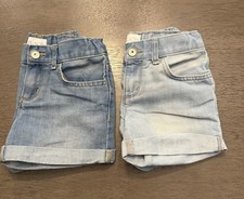 The Children's Place Girls Denim Shorts 6X/7 Blue Light Wash Cuffed Adj Waist