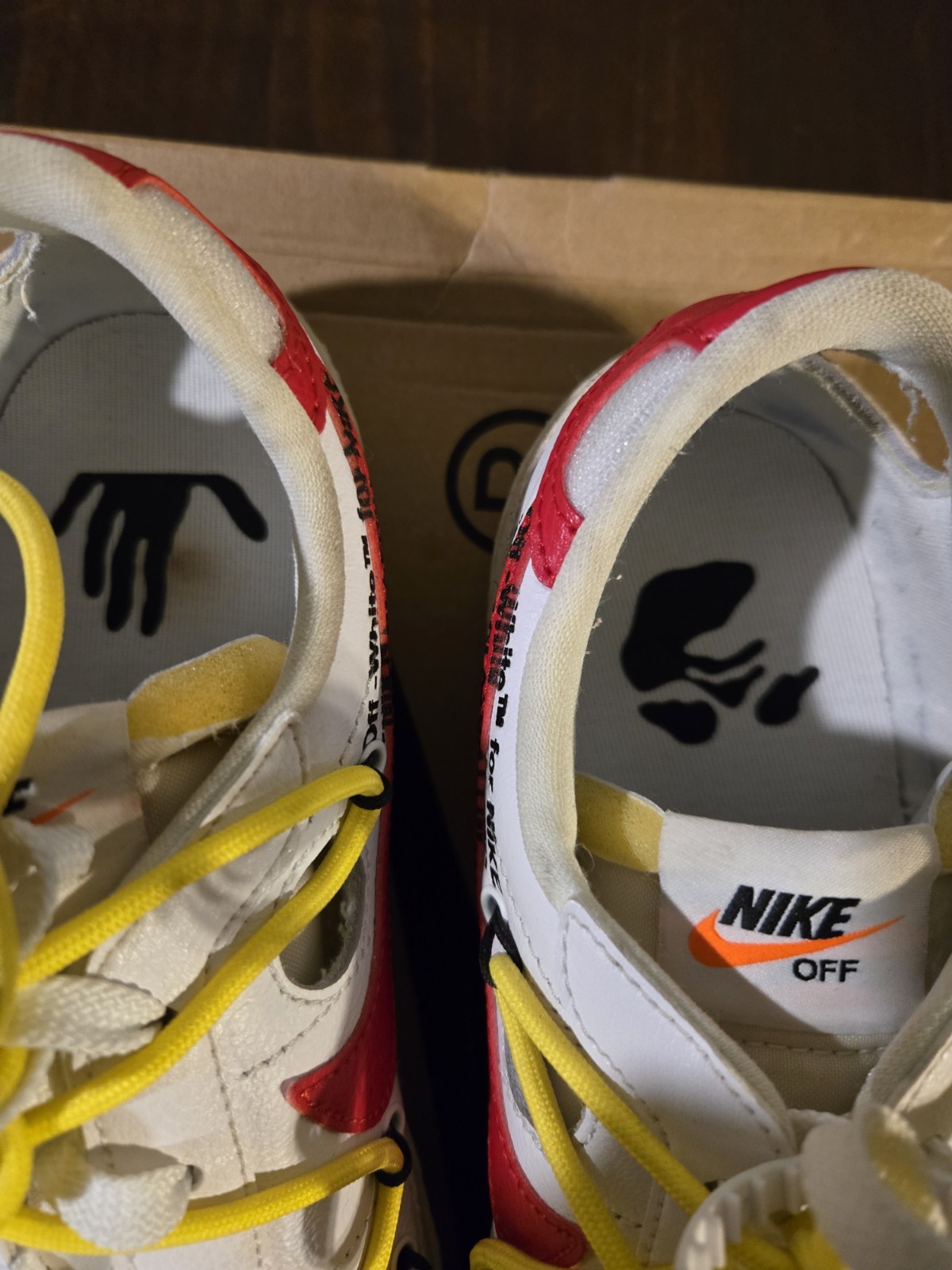 OFF WHITE X NIKE Nike Off White x Blazer Low 77 Bianco Università Rosso 9 5