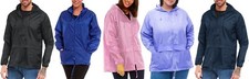Plain Rain Coat Showerproof Kagoule Jacket Lightweight Adults Kagool Water Proof