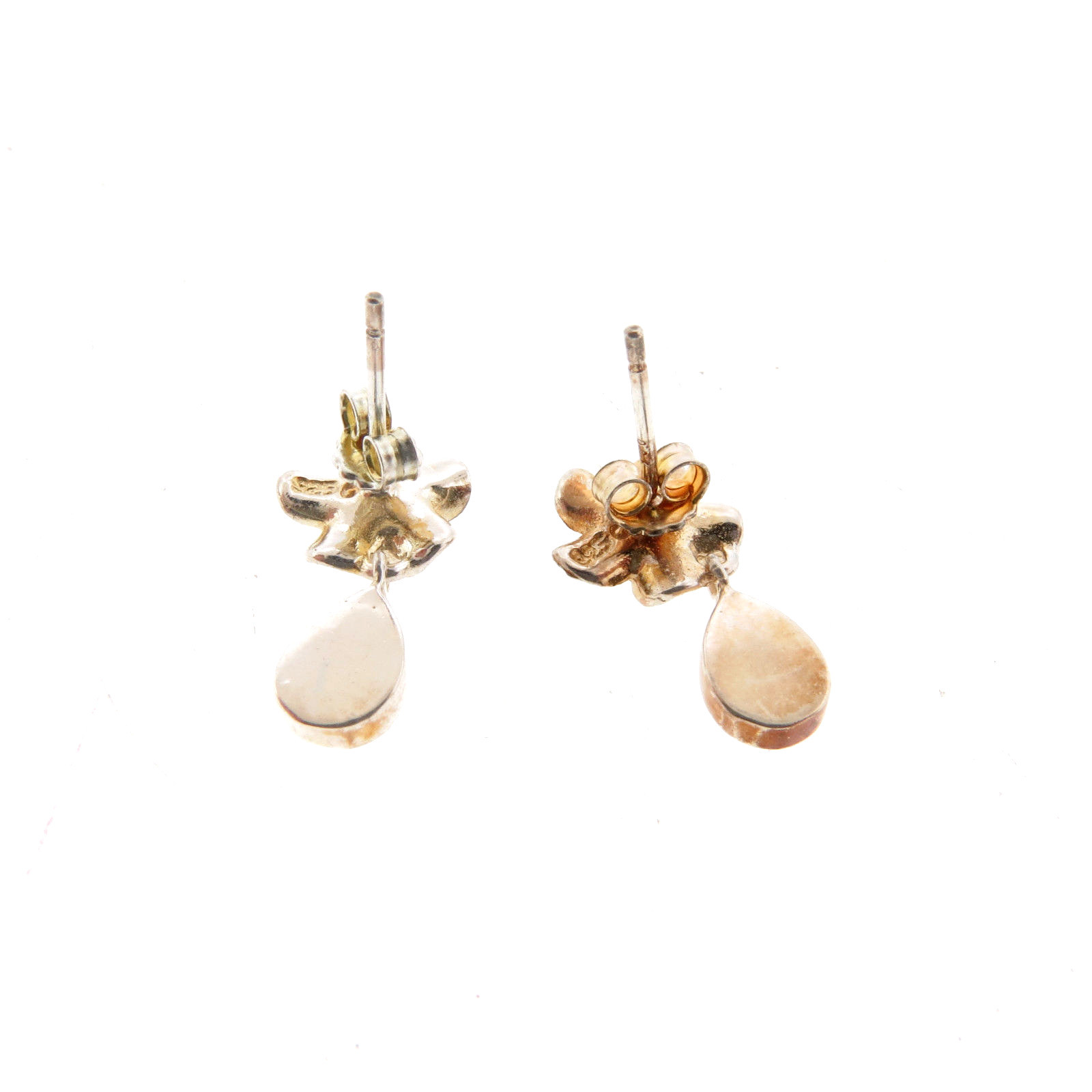 Created Opal Teardrop Dangle Earrings Plumeria  9… - image 6