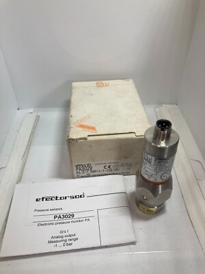 EFECTOR PA3029 PRESSURE SENSOR QUICK DISCONNECT 4-PIN 9.6-32VDC NIB