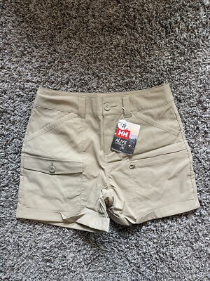   Helly Hansen Maridalen Shorts Women s Medium Cargo UPF 50+ Beige Tan Pebble