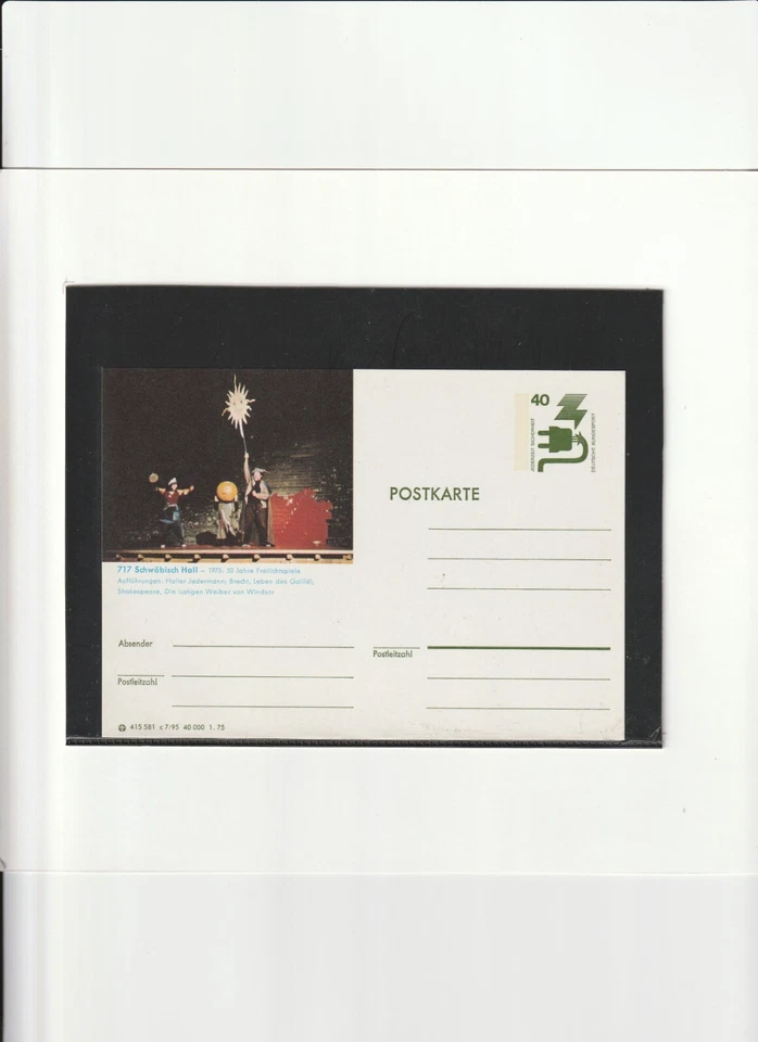 BRD Bildpostkarte " 717 Schwäbisch Hall - Freilichtspiel " postfrische Ganzsache - Bild 1 von 1
