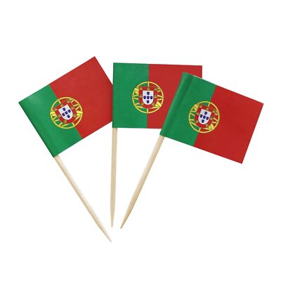 100 Portuguese Toothpick Flags Small Mini Stick Cupcake Toppers Cocktail Picks
