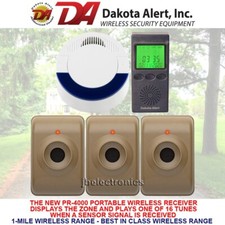 DAKOTA ALERT DCMA-4000 MTPR-4000 WIRELESS MOTION DETECTOR ALARM - 3 SENSORS