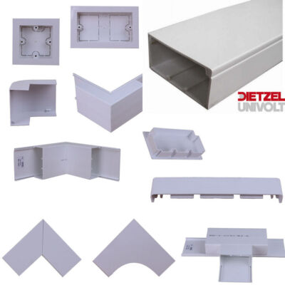 Univolt Schienenkanal 1 2 3 Meter 50x 100 mm PVC Biegeverbindung Winkel T-Stück ZUBEHÖR