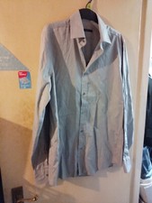 gucci designer shirt long sleeve size 15 1/2 39 light blue