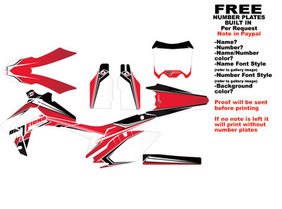 DFR CRF450R GRAPHICS  BUTTER  RED 2013-2016 CRF 450 HONDA