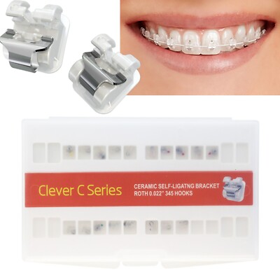US Creative Orthodontic Self Ligating Brackets Ceramic Braces Roth 022 Clarity