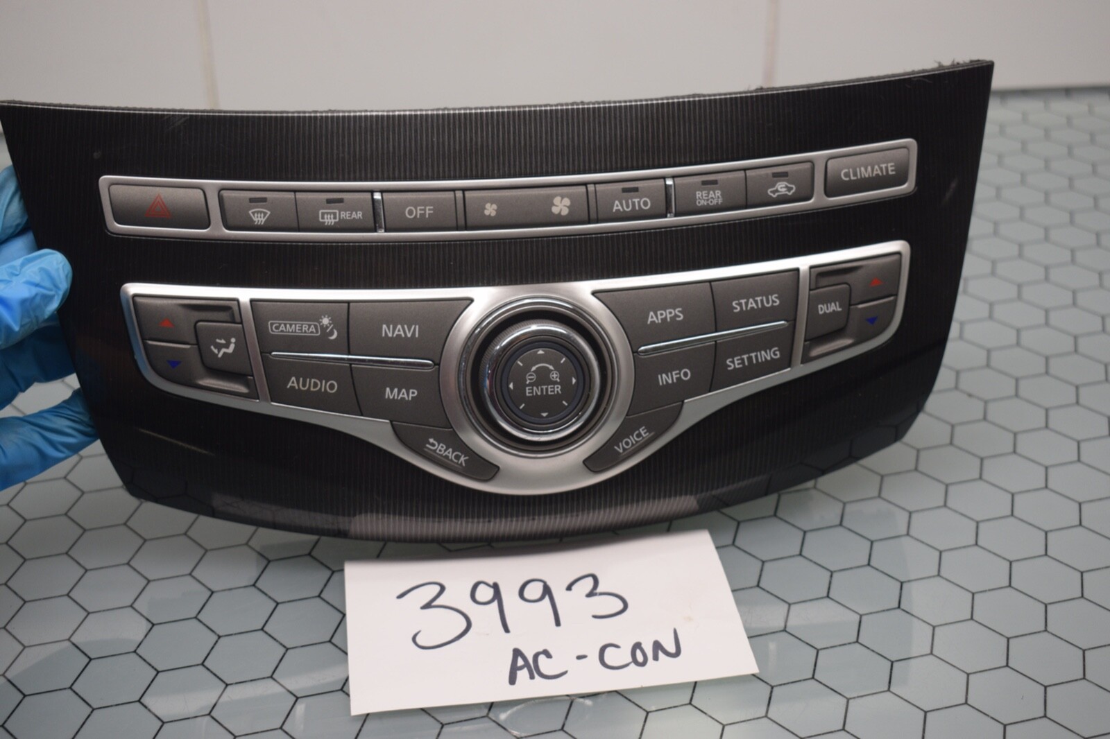 17 18 Infiniti QX60 Navigation AC and Heater Control Panel Used Stock #3993-AC